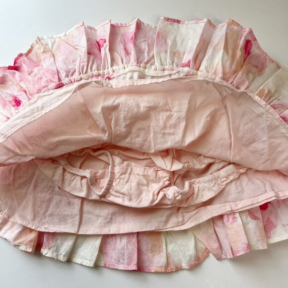 Kate Spade Pink Abstract Print A-Line Tiered Skirt with Built-In Shorts Size 18M - Picture 3 of 5